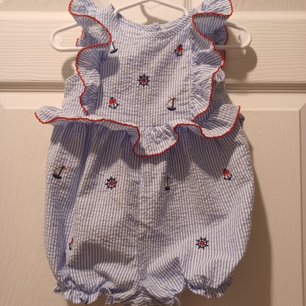 Baby Girls Sailor Bubble Romper